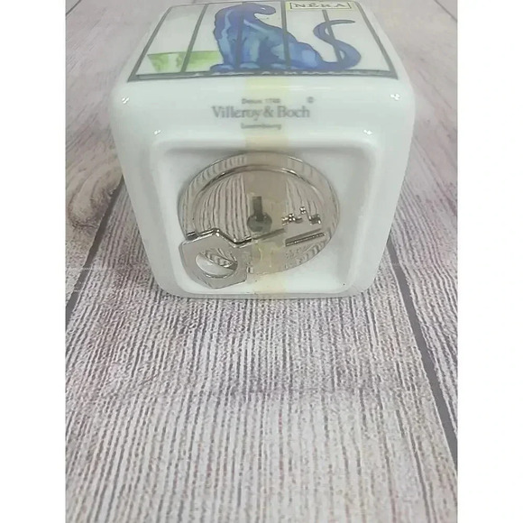 Villeroy & Boch Le Cirque Ceramic Moneybox Piggy Bank 3" Cube Key New Old Stock - Picture 12 of 14